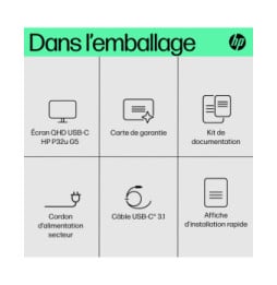 HP Écran USB-C QHD P32u G5 Écran USB-C QHD HP P32u G5  (64W51AA)