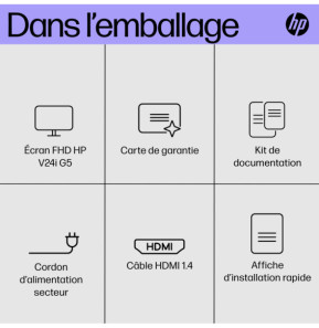 HP Écran FHD V24i G5 Écran FHD HP V24i G5  (65P58AA)