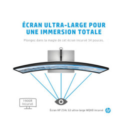 HP Z34c G3 écran plat de PC 86,4 cm (34") 3440 x 1440 pixels UltraWide Quad HD LED Noir, Argent (30A19AA)