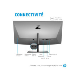 HP Z34c G3 écran plat de PC 86,4 cm (34") 3440 x 1440 pixels UltraWide Quad HD LED Noir, Argent (30A19AA)