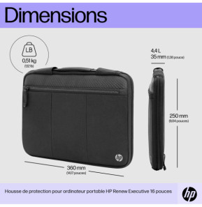 HP Housse de protection pour ordinateur portable Renew Executive 14 pouces (6B8Y3AA)