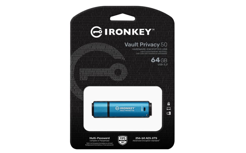Kingston Technology IronKey 64 Go Vault Privacy 50 chiffrée AES-256, FIPS 197 (IKVP50/64GB) — image 5
