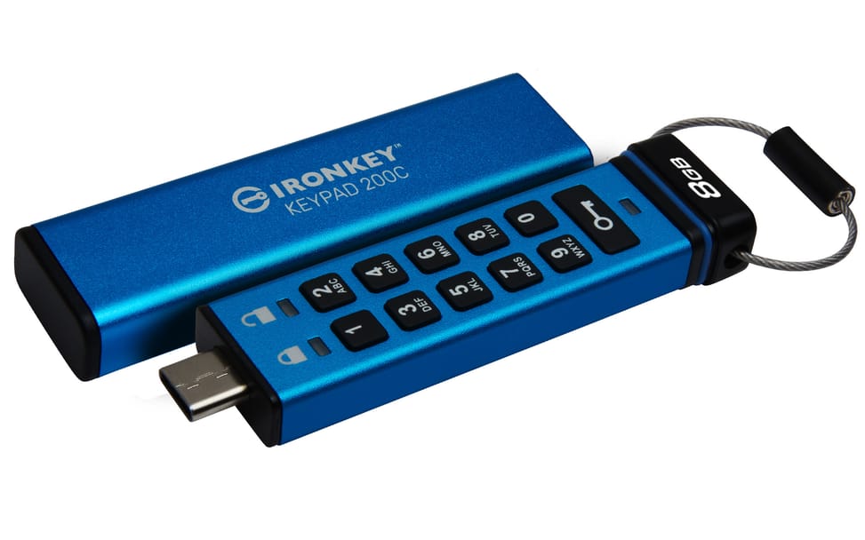 Kingston Technology IronKey Keypad 200C USB-C de 8 Go, FIPS 140-3 niveau 3 (en attente) AES-256 (IKKP200C/8GB) — image 5