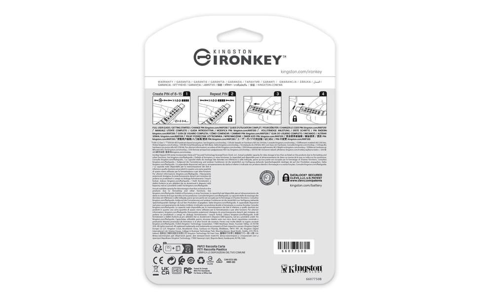 Kingston Technology IronKey Keypad 200C USB-C de 8 Go, FIPS 140-3 niveau 3 (en attente) AES-256 (IKKP200C/8GB) — image 7