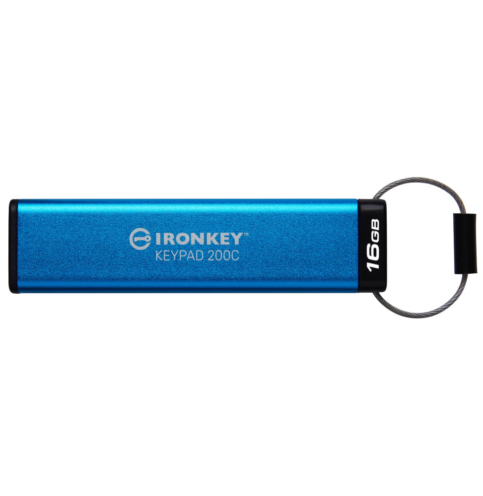 Kingston Technology IronKey Keypad 200C USB-C de 16 Go, FIPS 140-3 niveau 3 (en attente) AES-256 (IKKP200C/16GB)