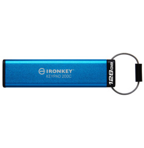 Kingston Technology IronKey Keypad 200C USB-C de 128 Go, FIPS 140-3 niveau 3 (en attente) AES-256 (IKKP200C/128GB)