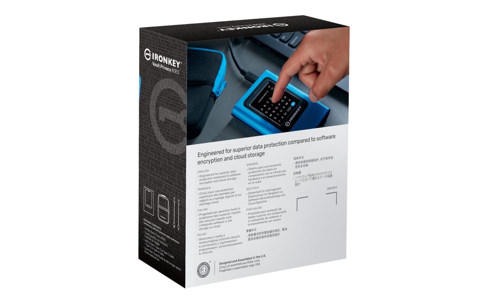 Kingston Technology IronKey 1920Go Vault Privacy 80 XTS-AES 256-bit SSD externe chiffré (IKVP80ES/1920G) — image 6