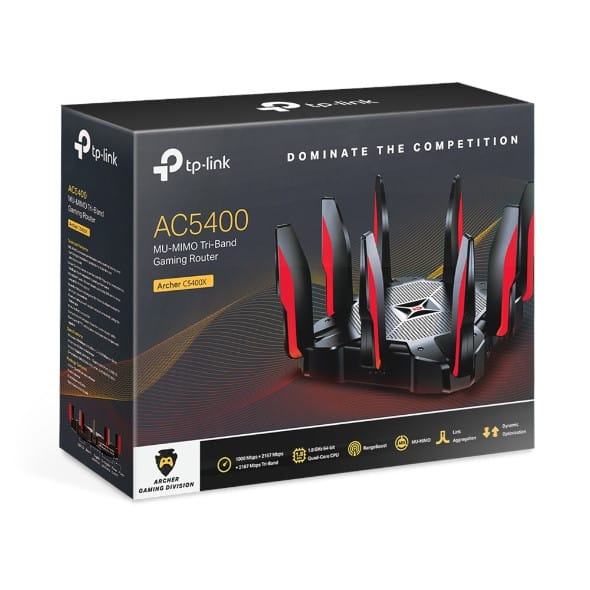 TP-Link Archer C5400X routeur sans fil Gigabit Ethernet Tri-bande (2,4 GHz / 5 GHz / 5 GHz) Noir, Rouge (ARCHER C5400X) — image 4