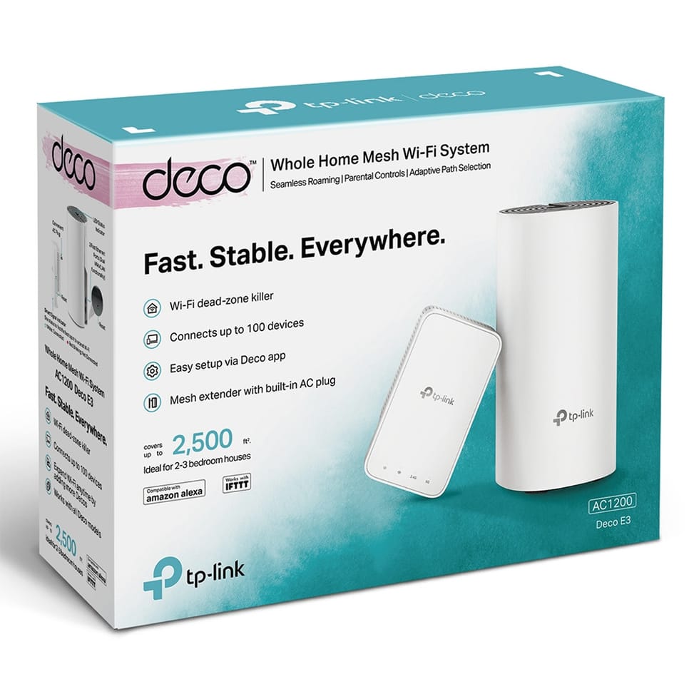 TP-Link DECO E3(2-PACK) système Wi-Fi maillé Bi-bande (2,4 GHz / 5 GHz) Wi-Fi 5 (802.11ac) Blanc Externe (DECO E3(2-PACK)) — image 4