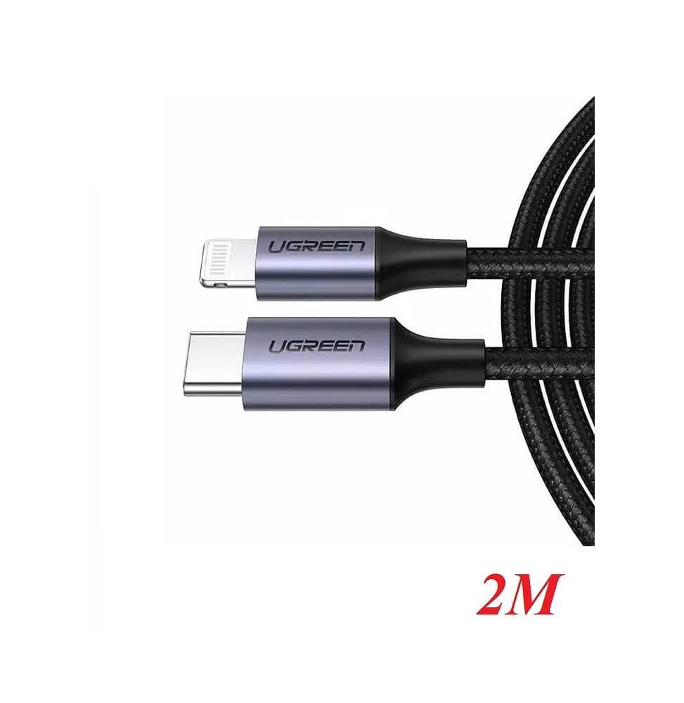 Ugreen 60761 câble de téléphone portable Noir 2 m USB C Lightning (60761)