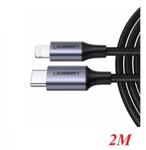 Ugreen 60761 câble de téléphone portable Noir 2 m USB C Lightning (60761)