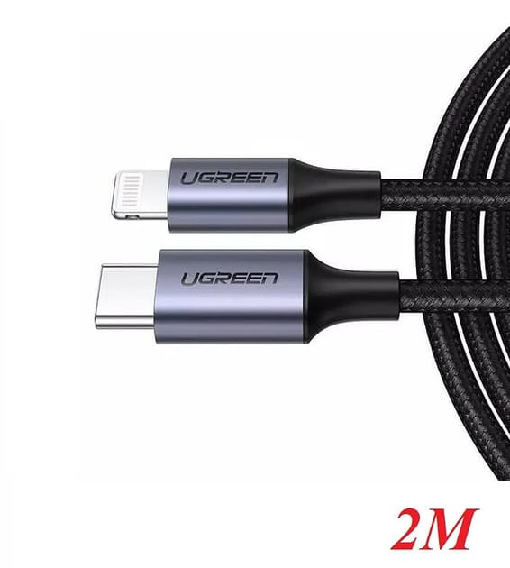 Ugreen 60761 câble de téléphone portable Noir 2 m USB C Lightning (60761)