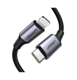 Ugreen 60759 câble de téléphone portable Noir, Argent 1 m USB C Lightning (60759)