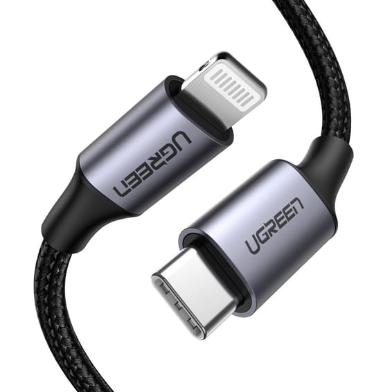 Ugreen 60759 câble de téléphone portable Noir, Argent 1 m USB C Lightning (60759)