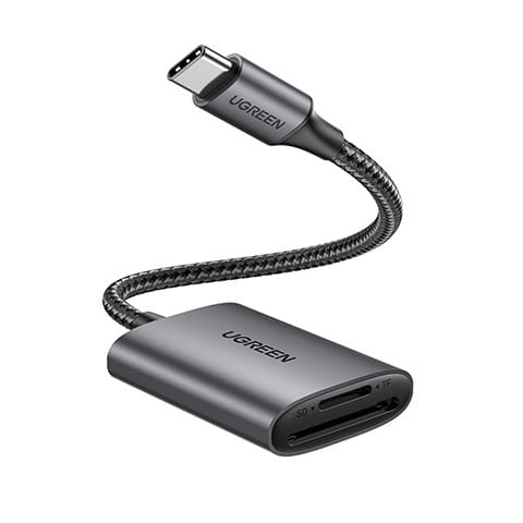 Ugreen 80888 lecteur de carte mémoire USB 3.2 Gen 1 (3.1 Gen 1) Type-C Noir, Métallique (80888)