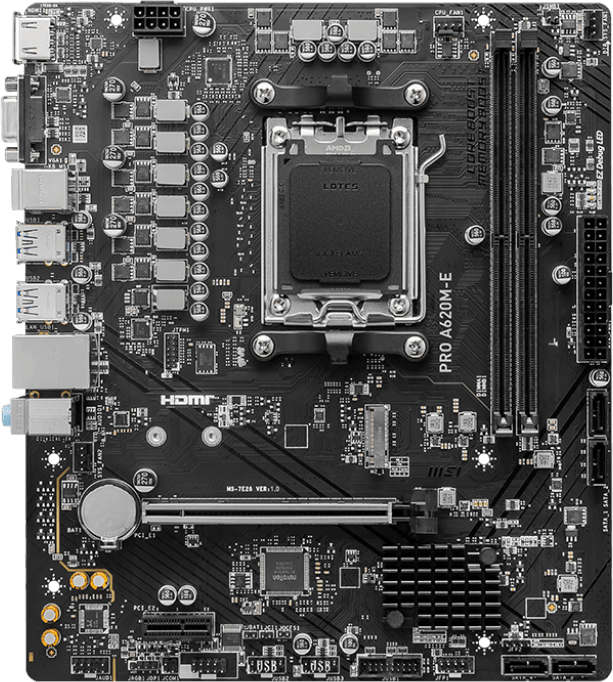 Carte Mère AMD MSI PRO A620M-E - DDR5 (911-7E28-001) — image 2