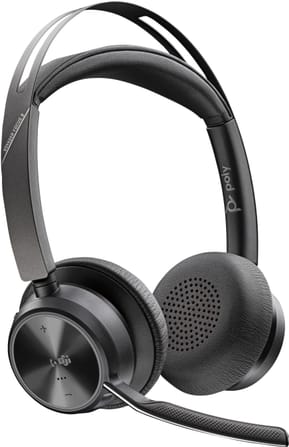 POLY Voyager Focus 2 Microsoft Teams Certified USB-C-C Headset +USB-C/A Adapter +Charging Stand (9T9J6AA)