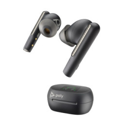 POLY Écouteurs noir charbon Voyager Free 60+ UC M + adaptateur USB-C BT700 + étui de charge avec écran tactile (7Y8H0AA)