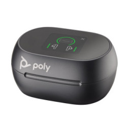 POLY Écouteurs noir charbon Voyager Free 60+ UC M + adaptateur USB-C BT700 + étui de charge avec écran tactile (7Y8H0AA)