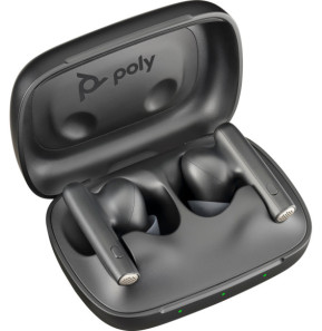 POLY Écouteurs noir charbon Voyager Free 60 UC +adaptateur USB-C BT700 + étui de charge de base (7Y8H4AA)