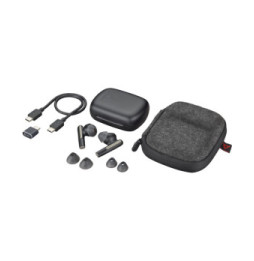 POLY Écouteurs noir charbon Voyager Free 60 UC +adaptateur USB-C BT700 + étui de charge de base (7Y8H4AA)