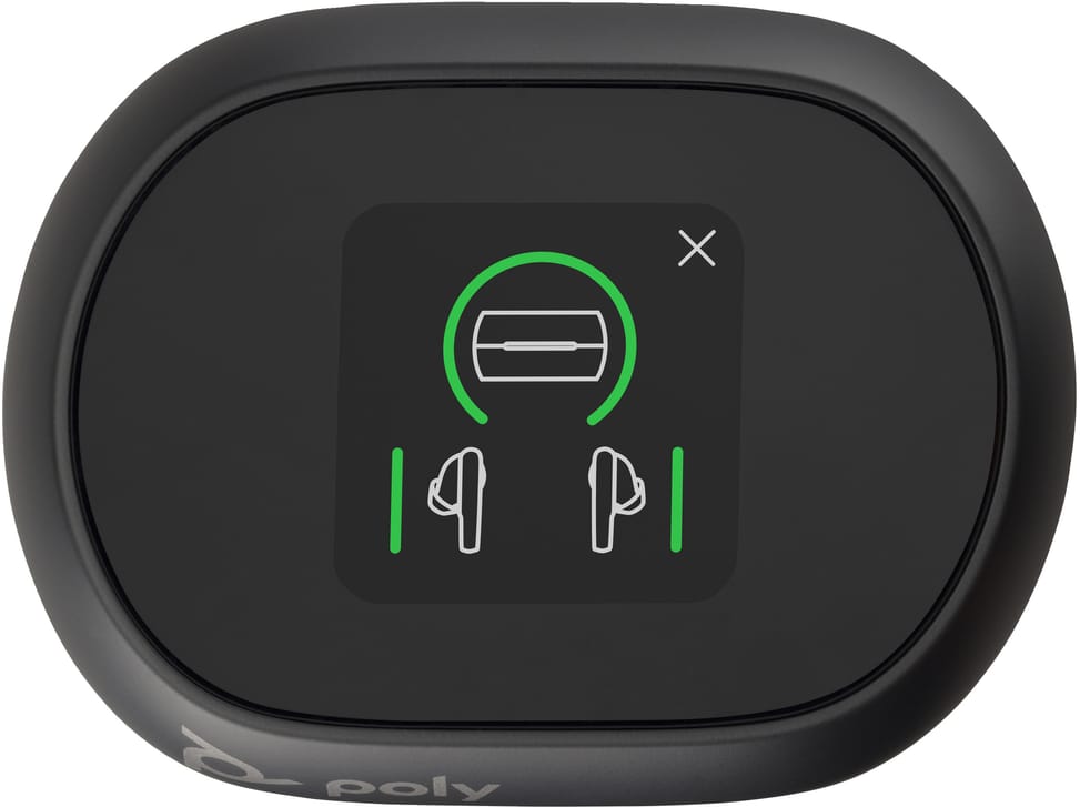 POLY Écouteurs noir charbon Voyager Free 60+ UC + adaptateur USB-A BT700 + étui de charge avec écran tactile (7Y8G3AA) — image 5