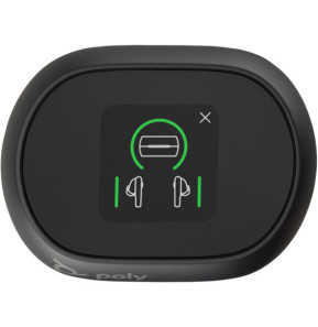 POLY Écouteurs noir charbon Voyager Free 60+ UC + adaptateur USB-A BT700 + étui de charge avec écran tactile (7Y8G3AA)