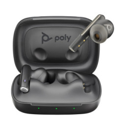 POLY Écouteurs noir charbon Voyager Free 60 UC M +adaptateur USB-C BT700 + étui de charge de base (7Y8L8AA)