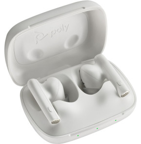 POLY Écouteurs sable blanc Voyager Free 60 UC + adaptateur USB-A BT700 + étui de charge de base (7Y8L3AA)