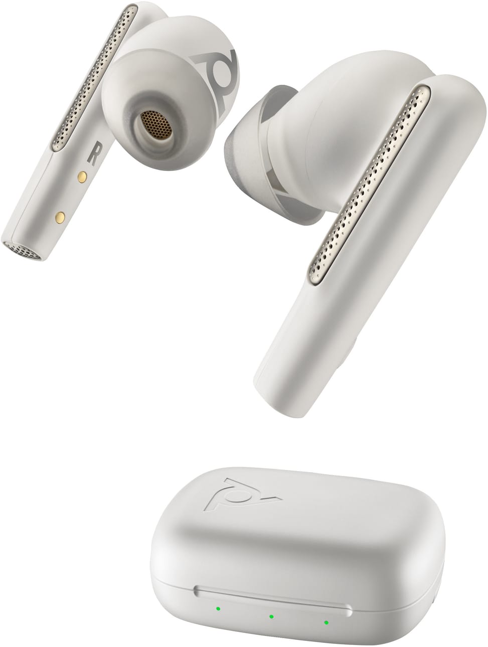 POLY Écouteurs sable blanc Voyager Free 60 UC + adaptateur USB-A BT700 + étui de charge de base (7Y8L3AA) — image 3