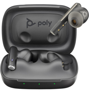 POLY Écouteurs noir charbon Voyager Free 60 UC M + adaptateur USB-A BT700 + étui de charge de base (7Y8L7AA)