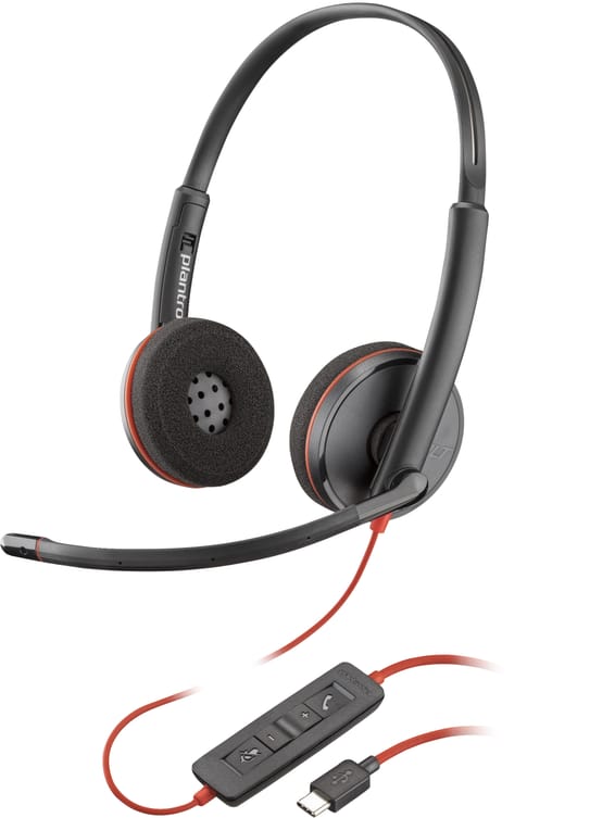 POLY Micro-casque Blackwire 3220 stéréo USB-C + adaptateur USB-C/A (93S87AA)