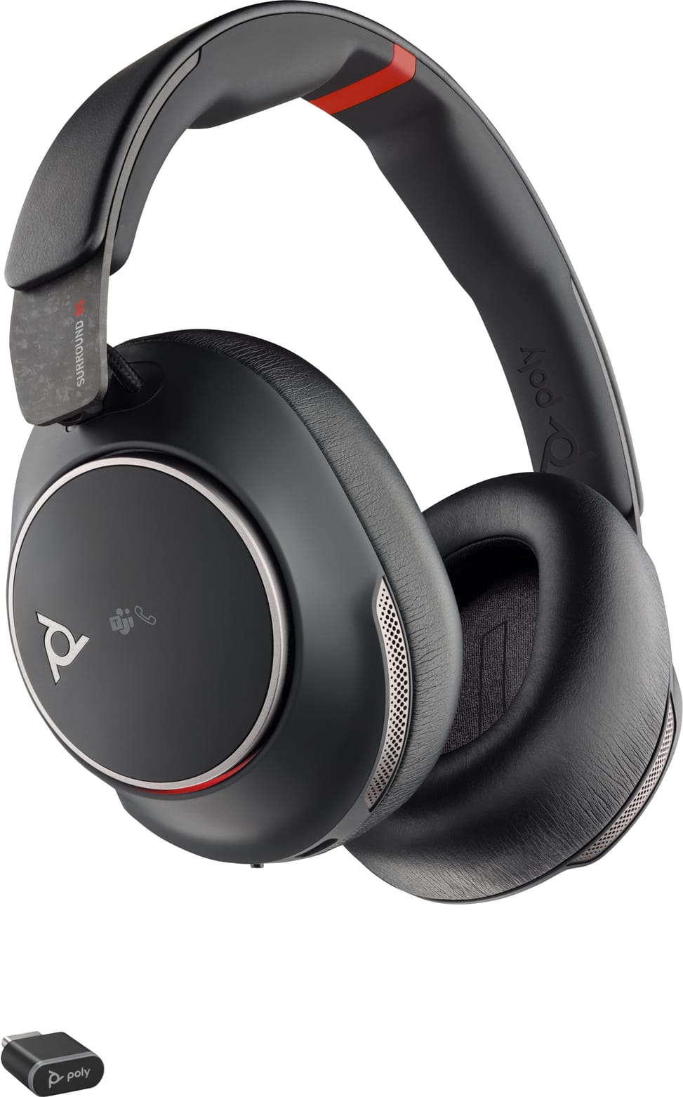 POLY Micro-casque Voyager Surround 85 UC USB-C certifié Microsoft Teams + adaptateur USB-C/A +base de chargement (8G7T8AA) — image 2