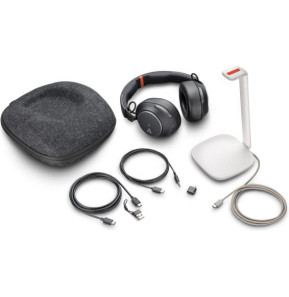 POLY Micro-casque Voyager Surround 85 UC USB-C certifié Microsoft Teams + adaptateur USB-C/A +base de chargement (8G7T8AA)