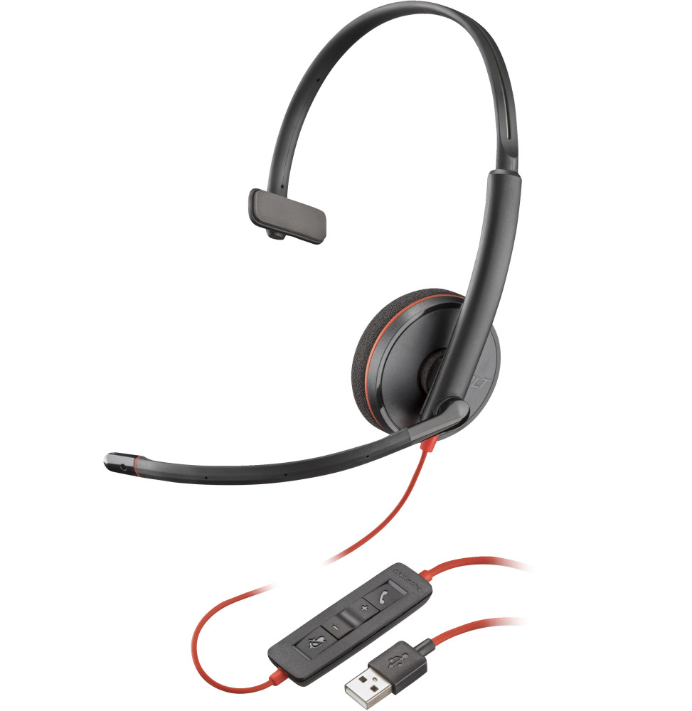 POLY Micro-casque Blackwire C3210 USB-A noir (lot) Micro-casque Poly Blackwire C3210 USB-A noir (lot)  (77R24A6)