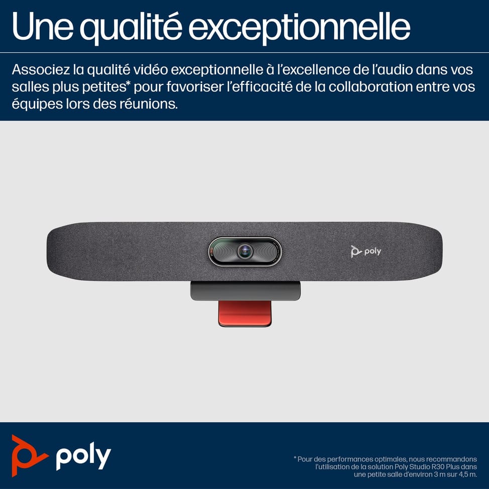 شريط مؤتمرات فيديو USB POLY Studio R30 (842D2AA) — صورة 8