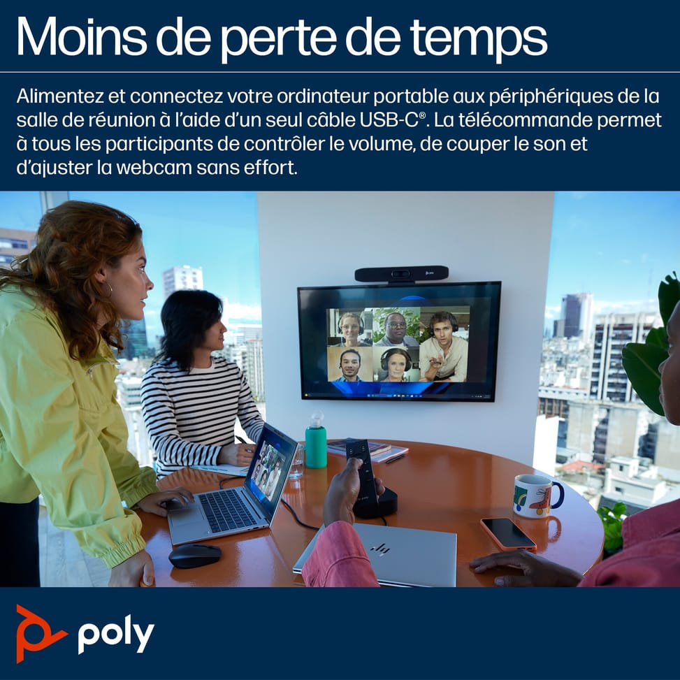شريط مؤتمرات فيديو USB POLY Studio R30 (842D2AA) — صورة 10
