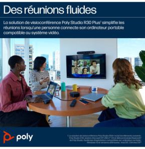 POLY Barre de visioconférence USB Studio R30 Barre de visioconférence USB Poly Studio R30  (842D2AA)