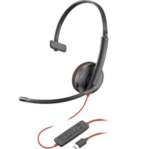 POLY Micro-casque monaural USB-C Blackwire 3210 + adaptateur USB-C/A (lot) (8X214A6)