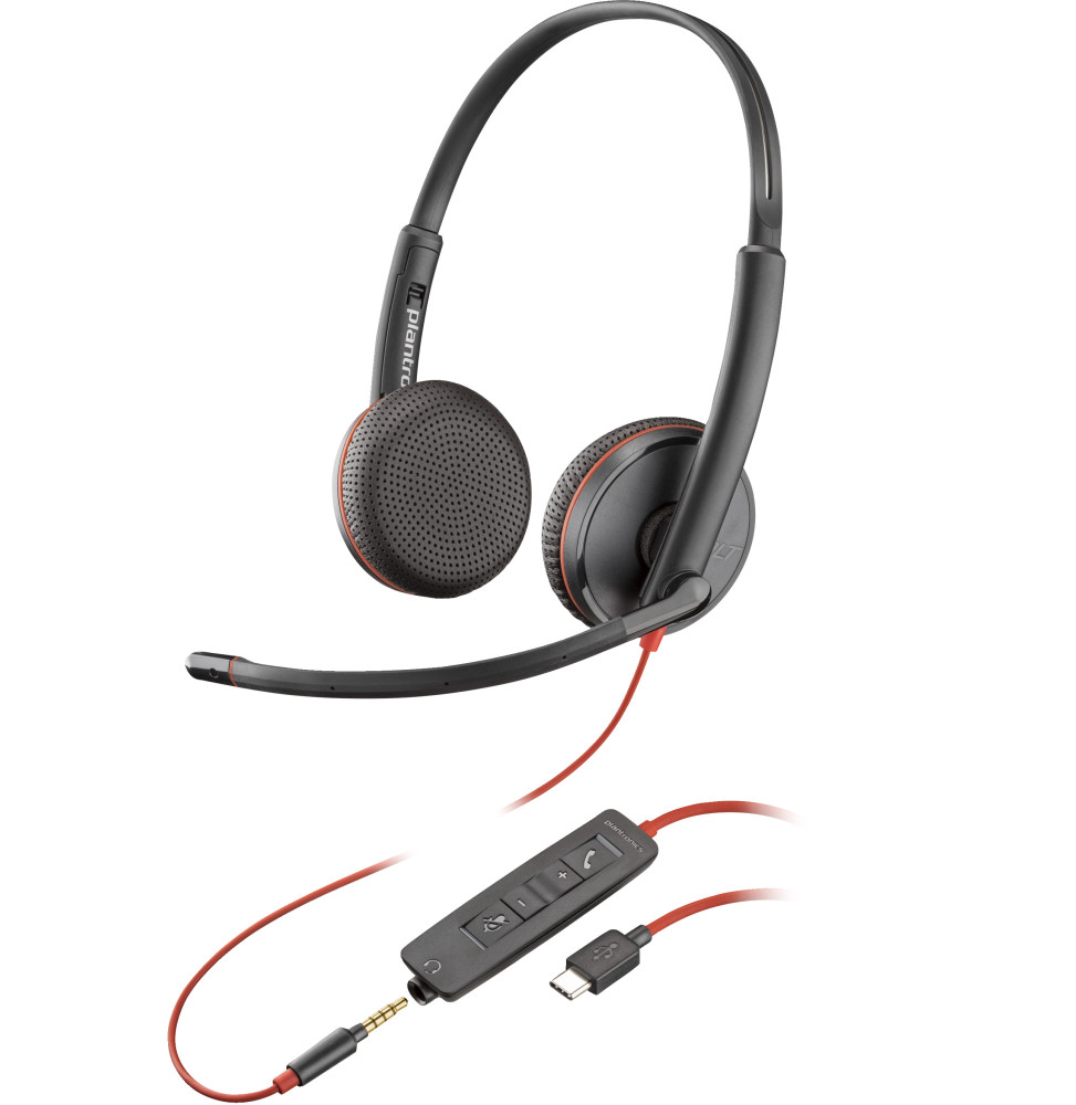 POLY Micro-casque stéréo Blackwire C3225 USB-C Micro-casque stéréo Poly Blackwire C3225 USB-C  (80S04AA)