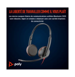 POLY Micro-casque stéréo Blackwire C3225 USB-C Micro-casque stéréo Poly Blackwire C3225 USB-C  (80S04AA)