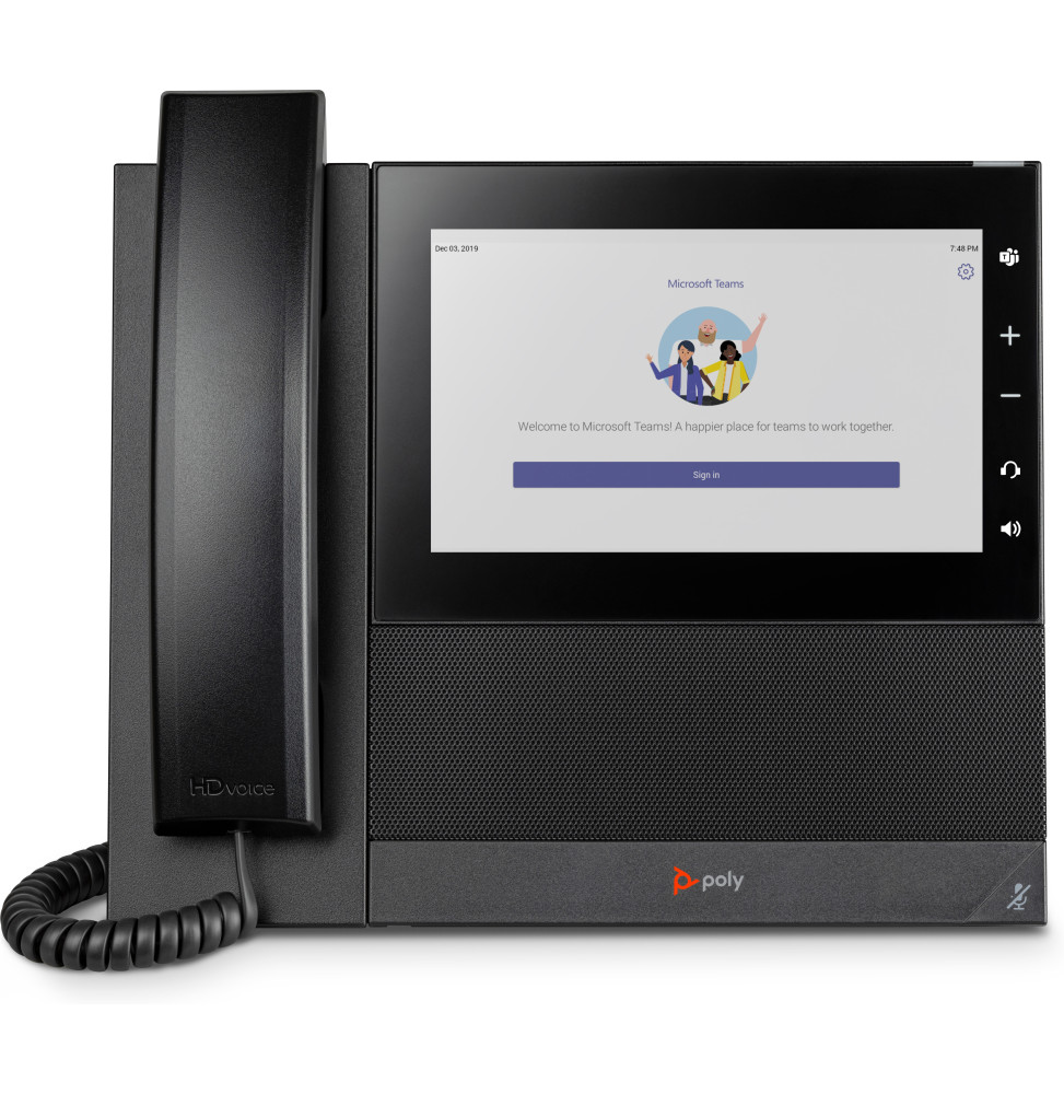 POLY Téléphone multimédia professionnel CCX 600 pour Microsoft Teams et compatible PoE (82Z84AA)
