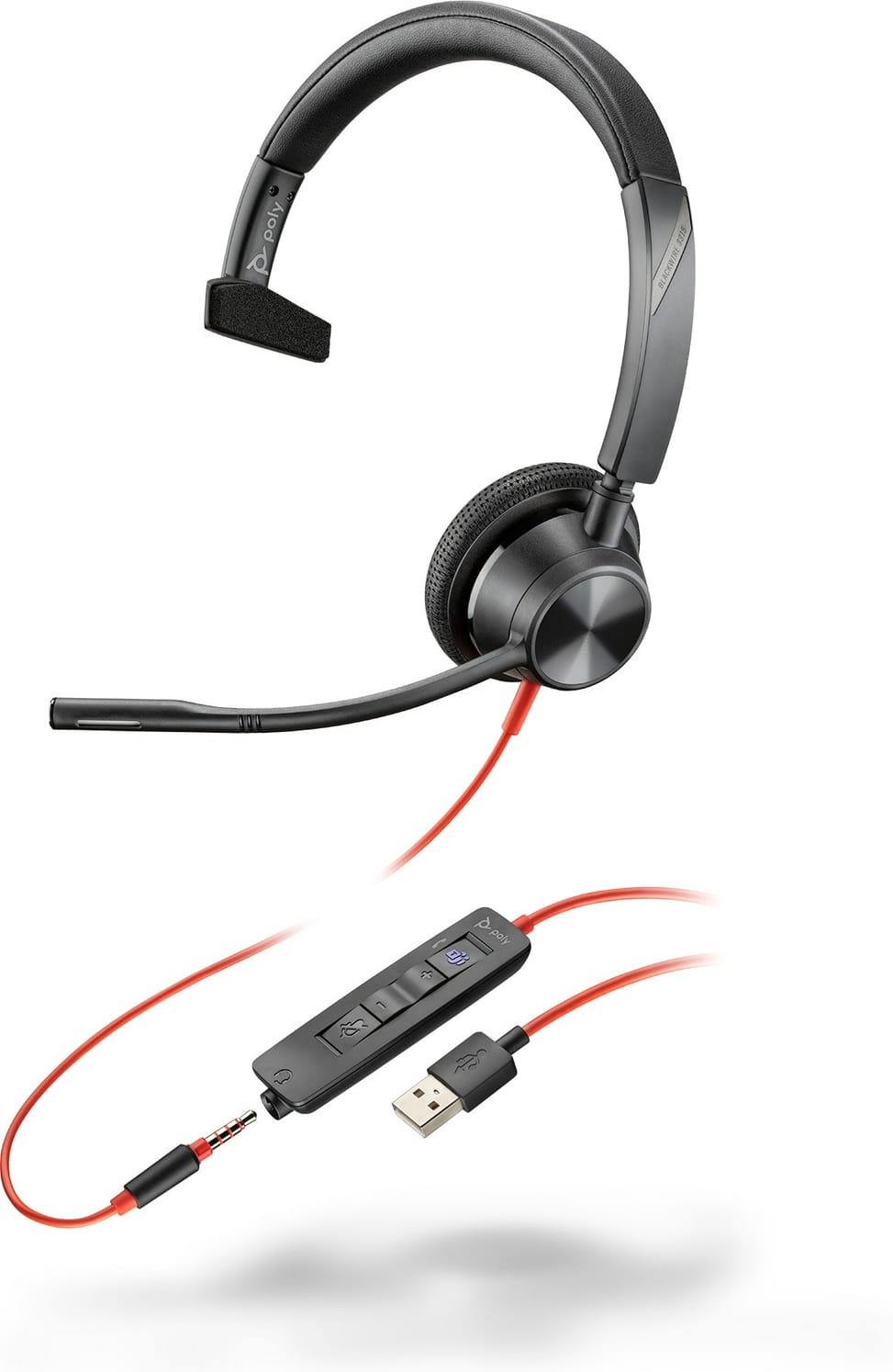 POLY Blackwire 3315-M Microsoft Teams Certified USB-A + 3.5mm Mono Headset (76J13AA) — image 1
