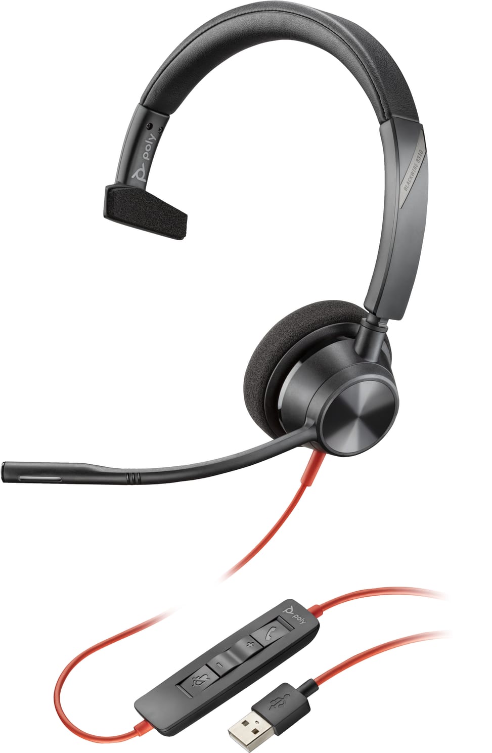 POLY Blackwire 3315-M Microsoft Teams Certified USB-A + 3.5mm Mono Headset (76J13AA) — image 2