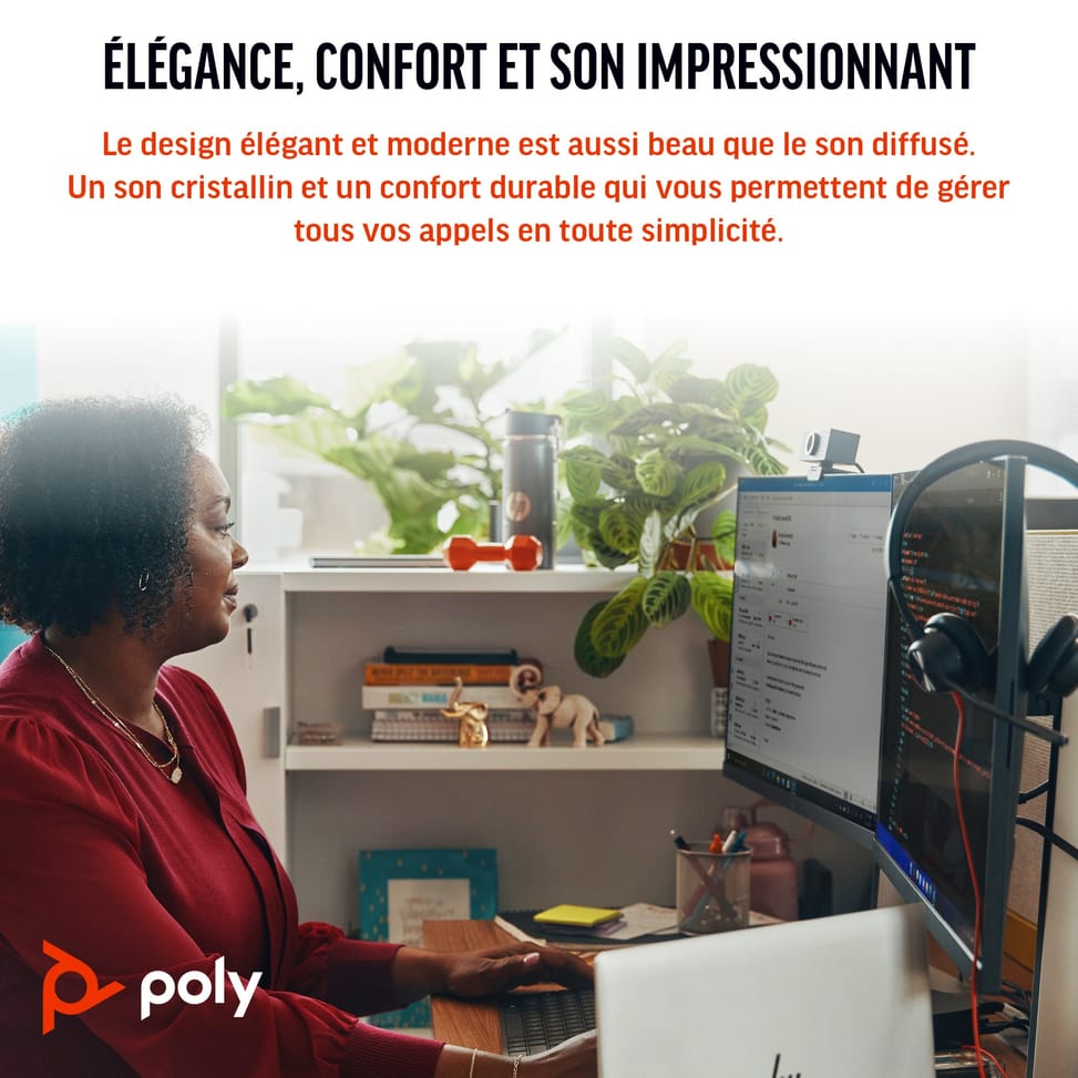 POLY Micro-casque Blackwire 3315 monaural USB-C certifié Microsoft Teams + connexion 3,5 mm + adaptateur USB-C/A (8X218AA) — image 5