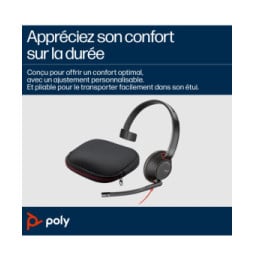 POLY Micro-casque monaural USB-C Blackwire 5210 + prise 3,5 mm + adaptateur USB-C/A (lot) (8X230A6)