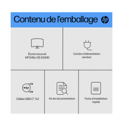 HP Écran incurvé DQHD E45c G5 Écran incurvé DQHD HP E45c G5  (6N4C1E9)