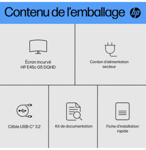 HP Écran incurvé DQHD E45c G5 Écran incurvé DQHD HP E45c G5  (6N4C1E9)
