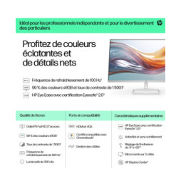HP Series 5 27 inch FHD White Monitor - 527sw  Series 5 27 inch FHD White Monitor - 527sw  (94F46AA)