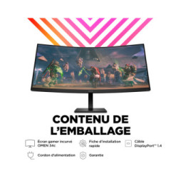 HP OMEN by HP Écran gamer incurvé WQHD 165 Hz OMEN 34 pouces - OMEN 34c (780K8E9)